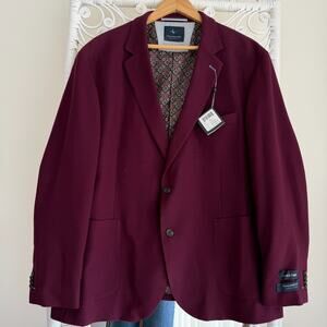 TailorByrd Blazer Men 48R Burgundy Red Textured Stretch Fabric Sport Coat Jacket
